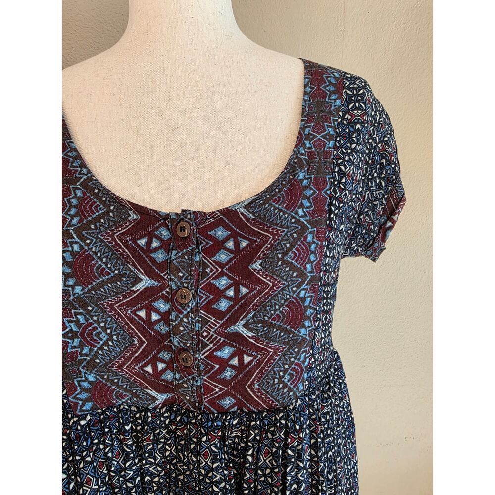 Free People Sundown Babydoll Mini Dress SZ XS Cutout Bohemian Pockets - Picture 4 of 9